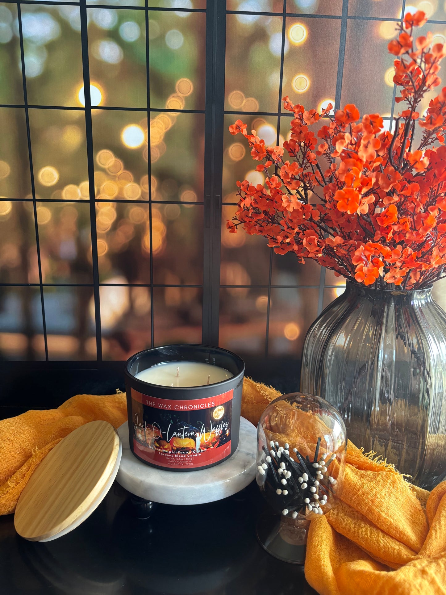 Jack-O-Lantern Waffles 12.5 Oz. Modern Matte Candle